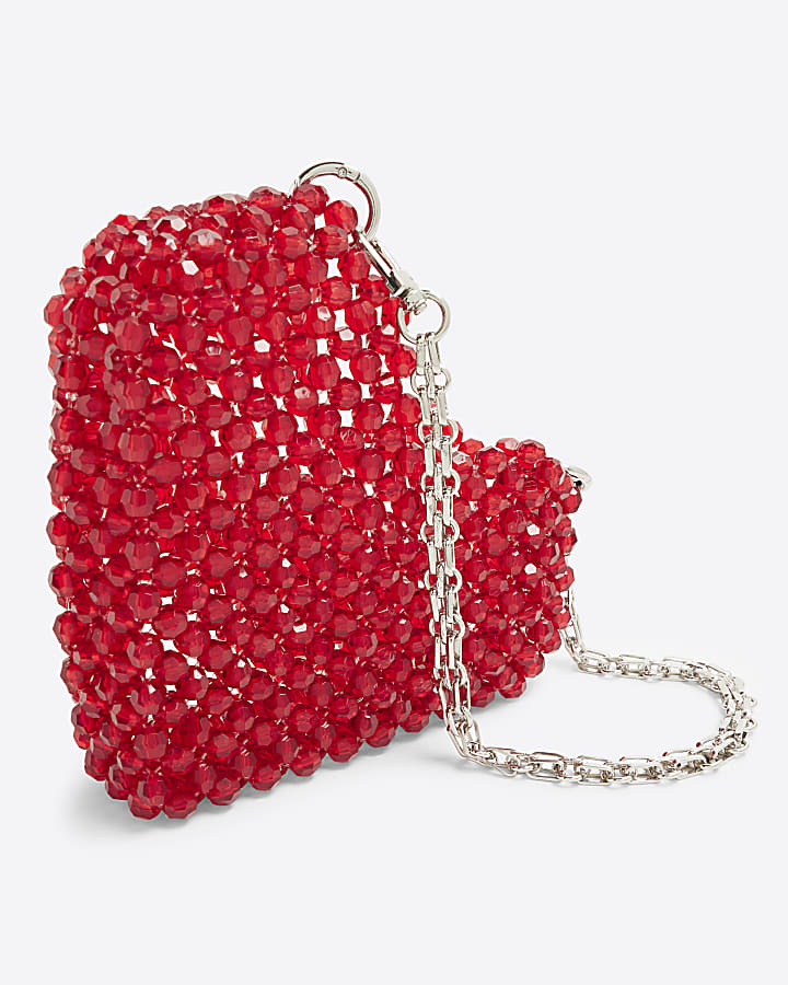 Red Heart Beaded Bag