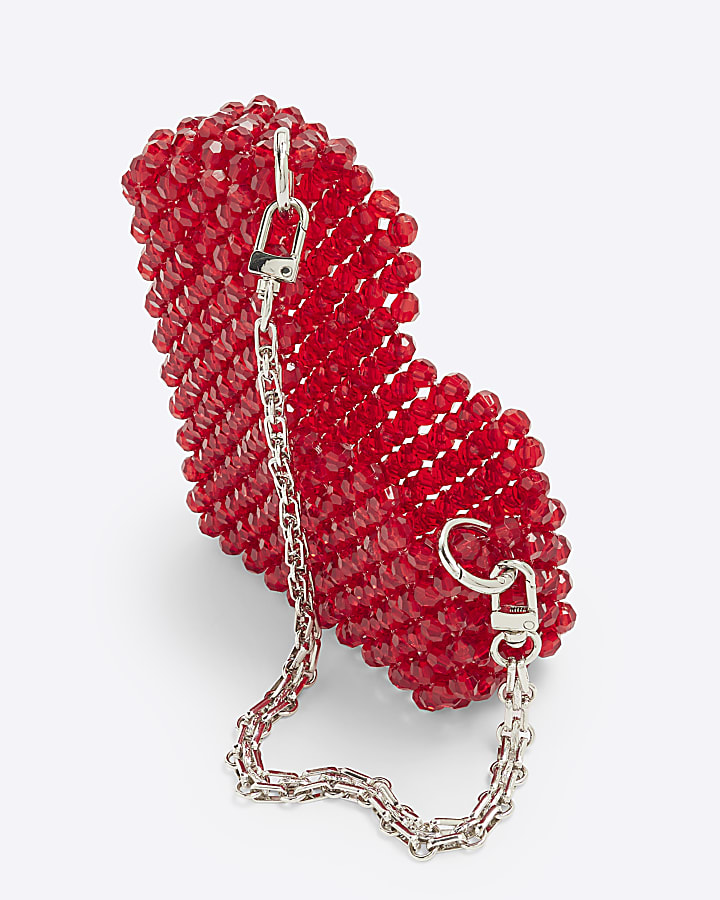 Red Heart Beaded Bag