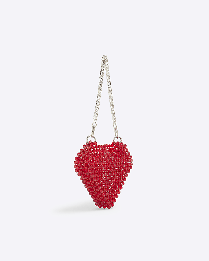 Red Heart Beaded Bag