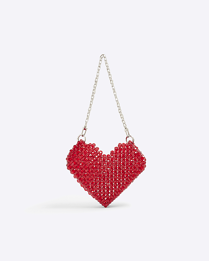 Red Heart Beaded Bag