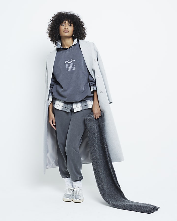 Grey Embroidered Sweatshirt