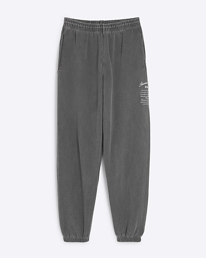 Grey Embroidery Joggers