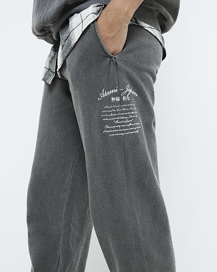 Grey Embroidery Joggers