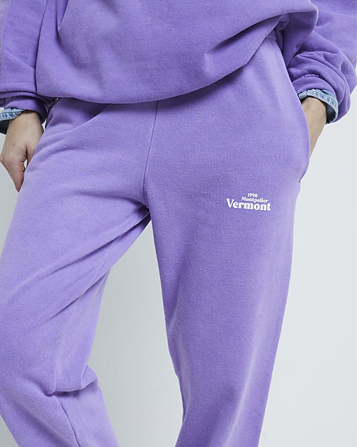 Purple Vermont Print Joggers