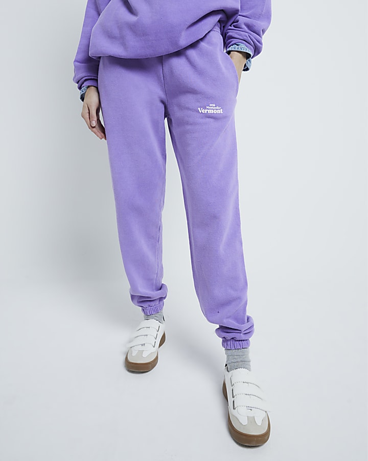 Purple Vermont Print Joggers