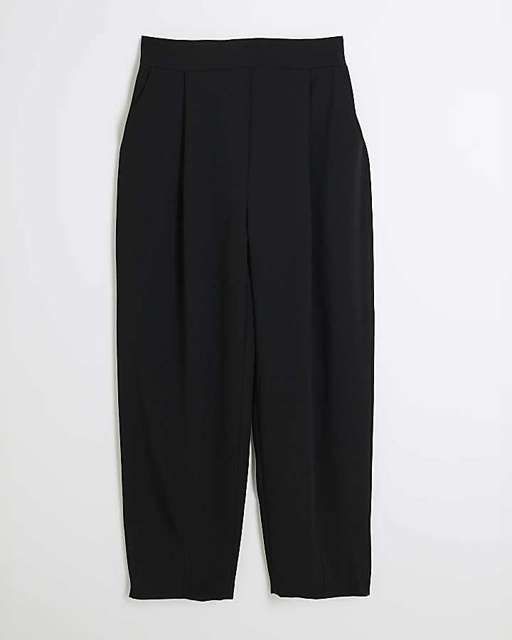 Black Barrell Leg Elastic Trousers