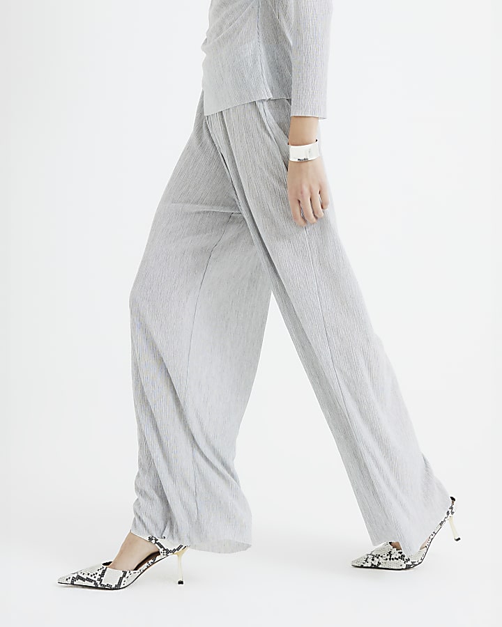 Grey Wide Leg Trousers