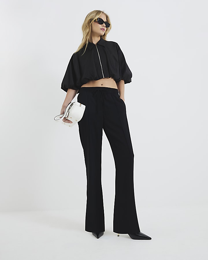 Black Tailored Elastic back Joggers