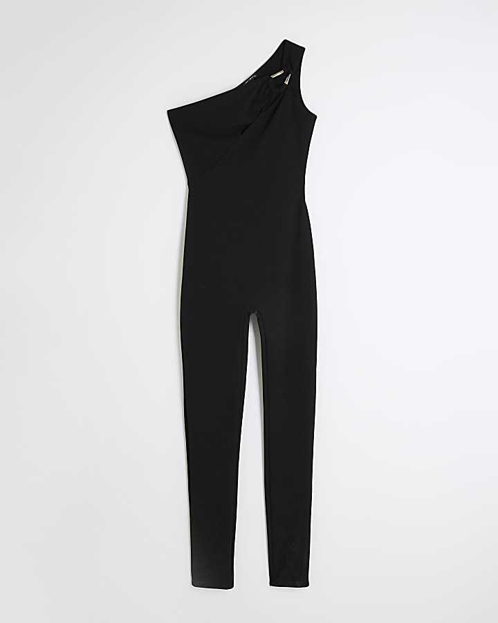 Black Asymmetrical Cut Out Jumpsuit