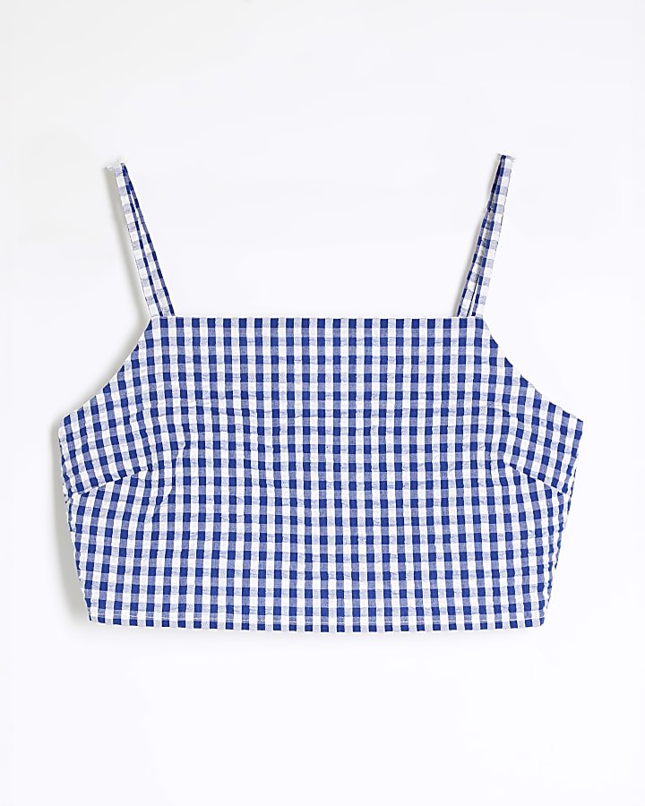 Blue Gingham Bralet Top