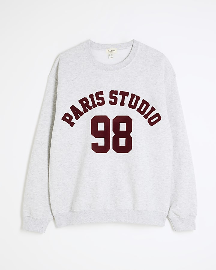 Grey Long Sleeve Paris Studio Sweatshirt