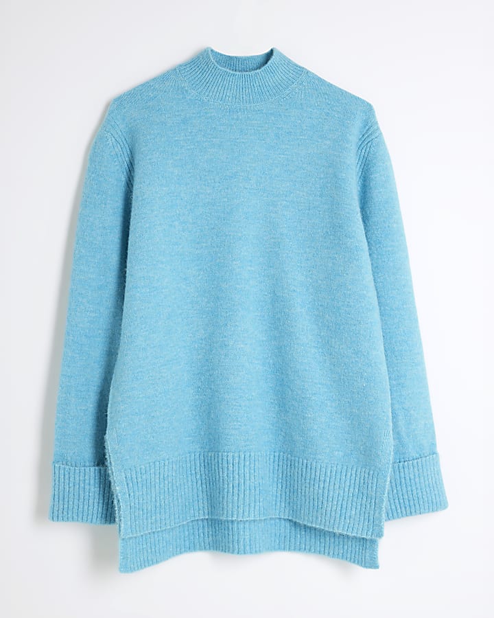 Turquoise Side Split Jumper