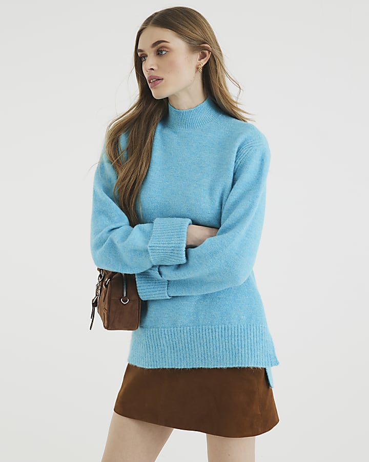 Turquoise Side Split Jumper