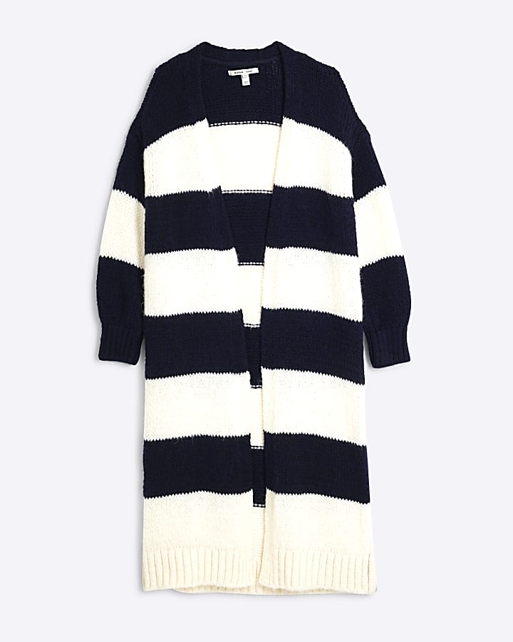 Navy Stripe Maxi Cardigan