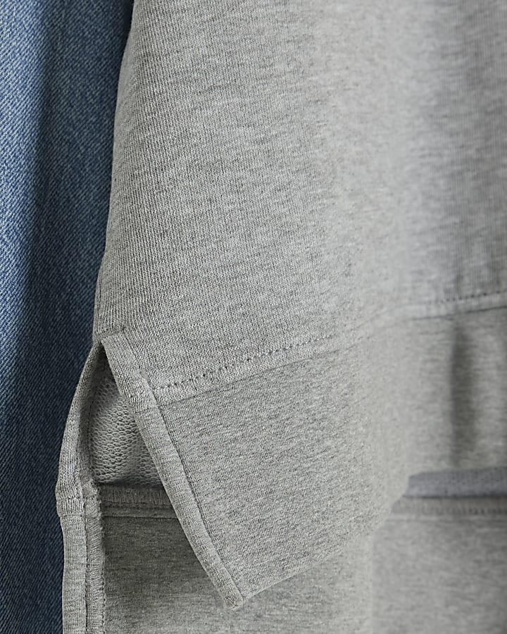 Grey Denim Hybrid Sweatshirt