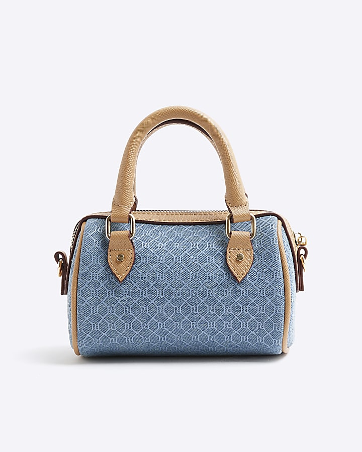 Blue Denim Mini Cross Body Bowler Bag