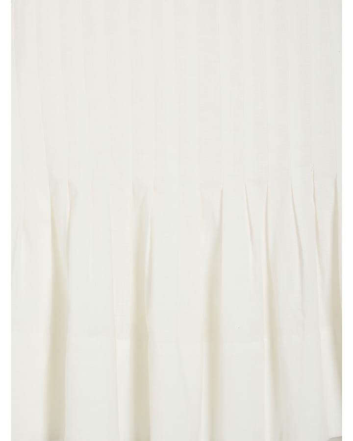 White Sleeveless Pleated Top