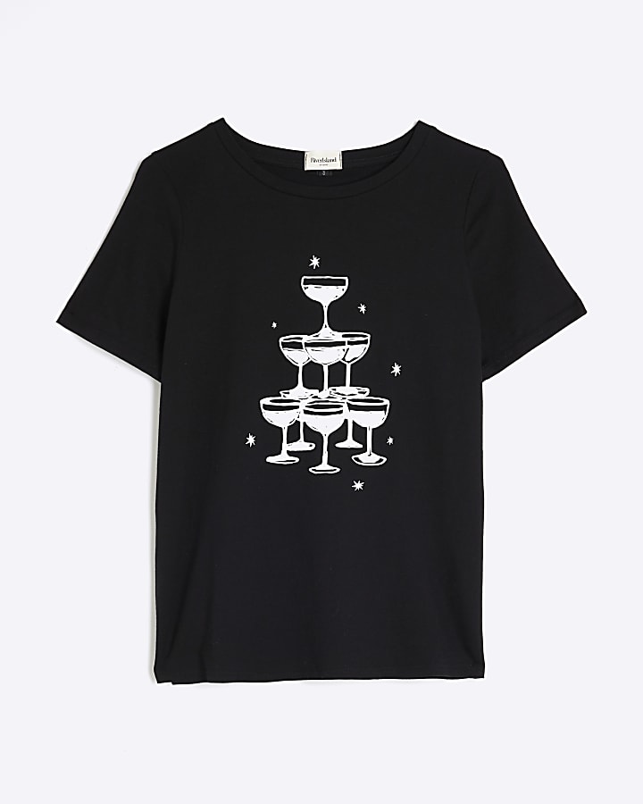 Black Champagne Tower T-Shirt