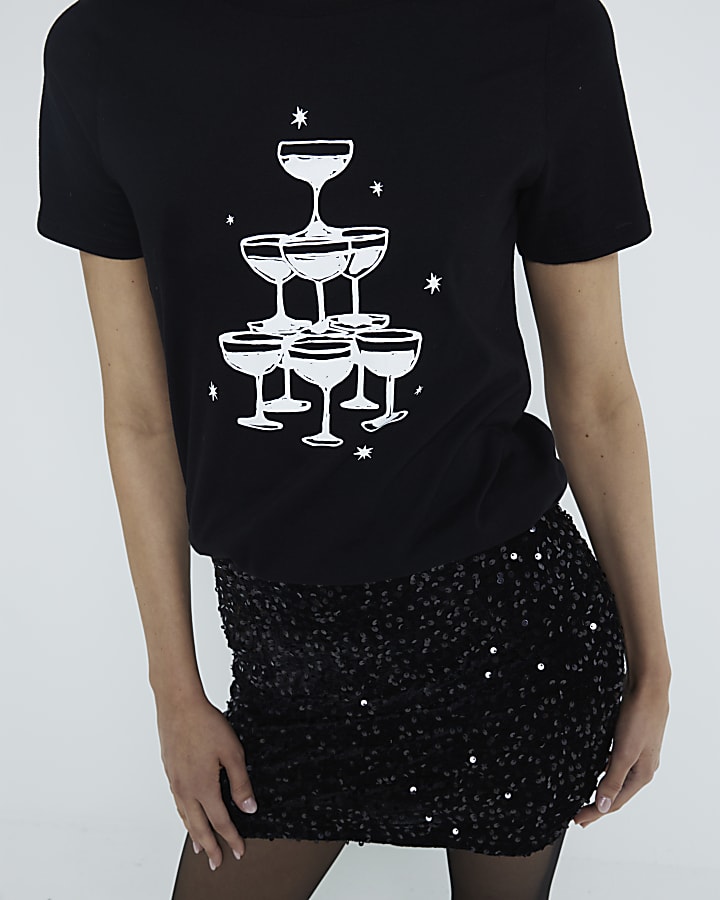 Black Champagne Tower T-Shirt