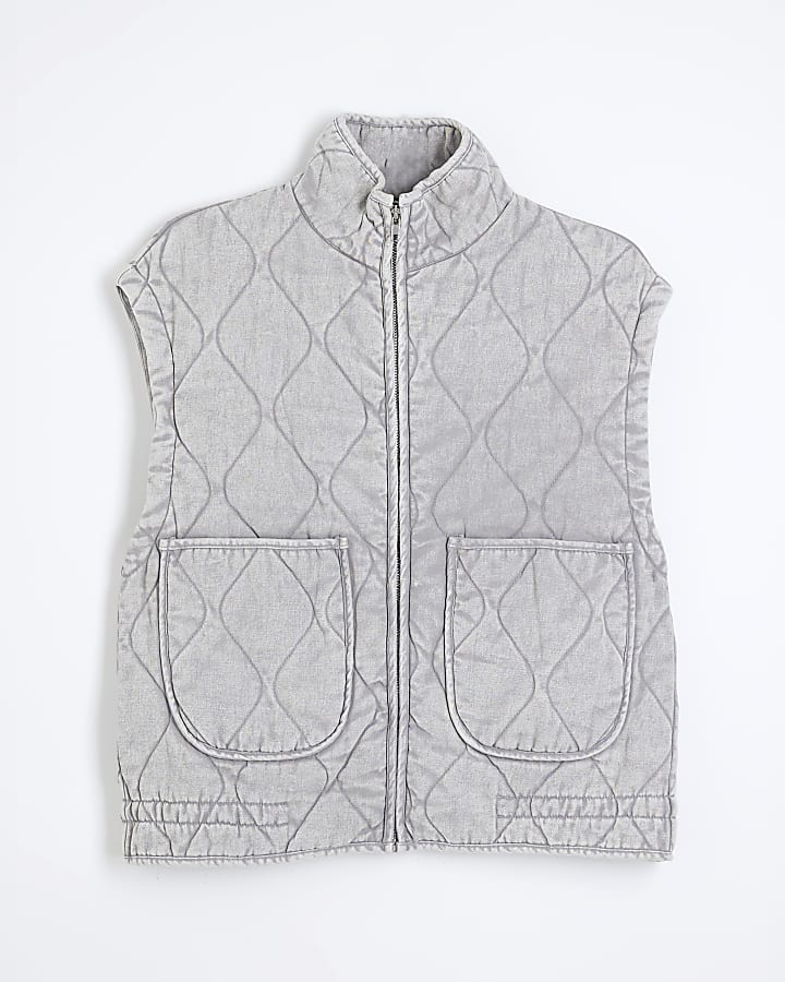 Grey Quilted Gilet