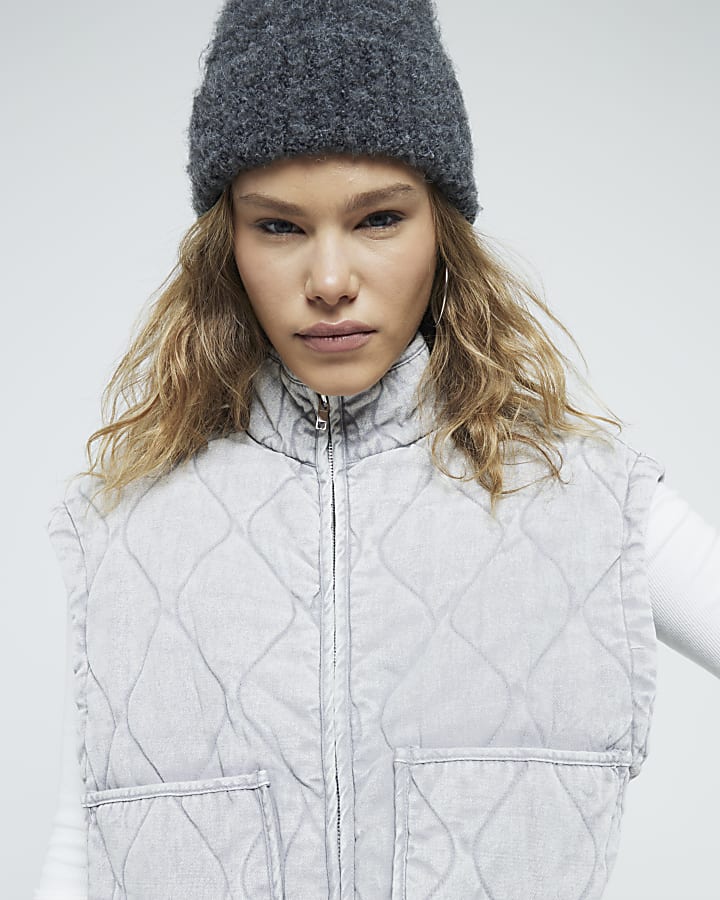 Grey Quilted Gilet