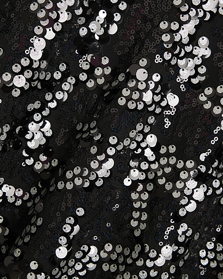 Silver Bow Back Sequin Shift Dress