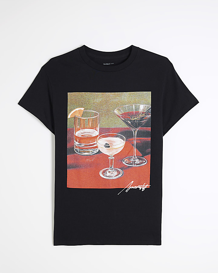 Black Cocktail Photo T-Shirt