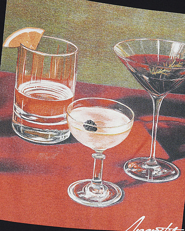 Black Cocktail Photo T-Shirt