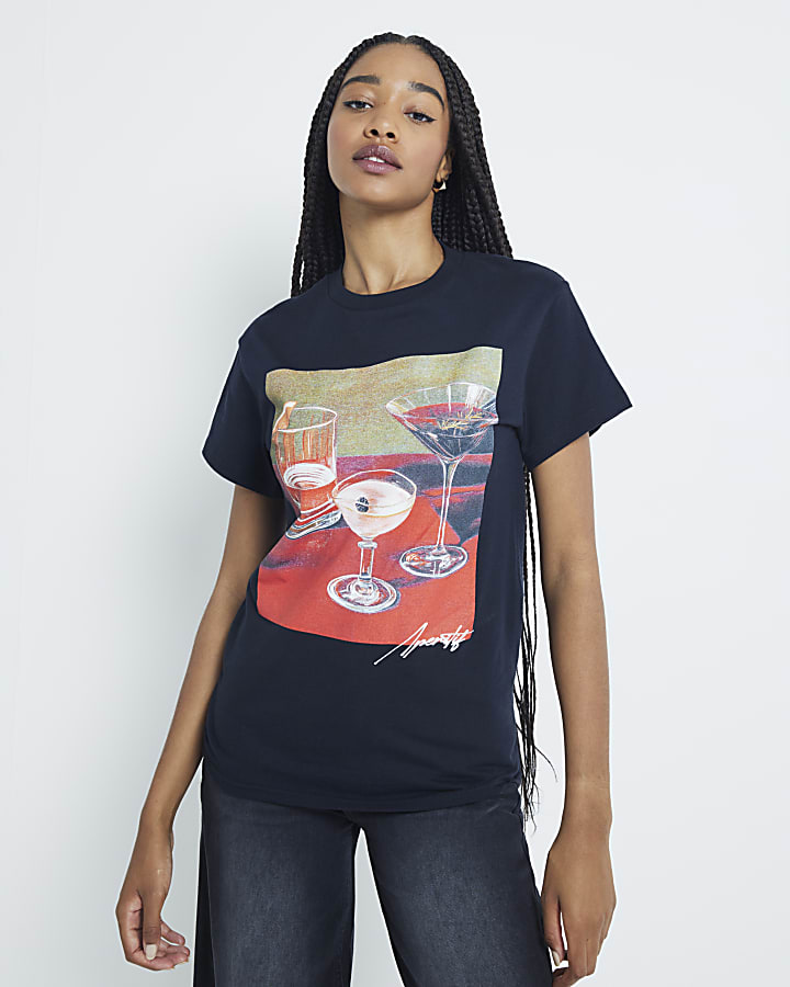 Black Cocktail Photo T-Shirt