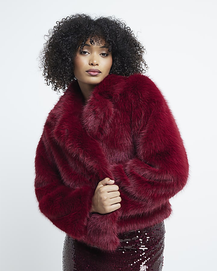 Red Faux Fur Jacket