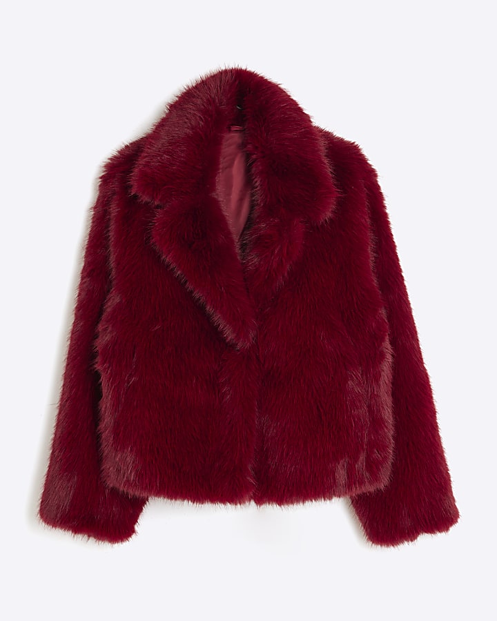 Red Faux Fur Jacket