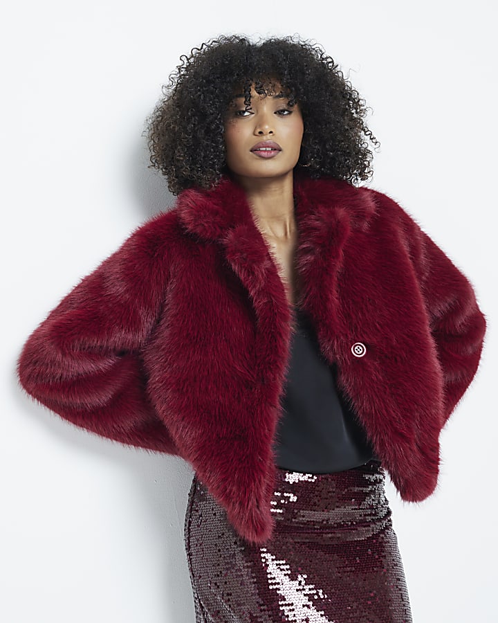 Red Faux Fur Jacket