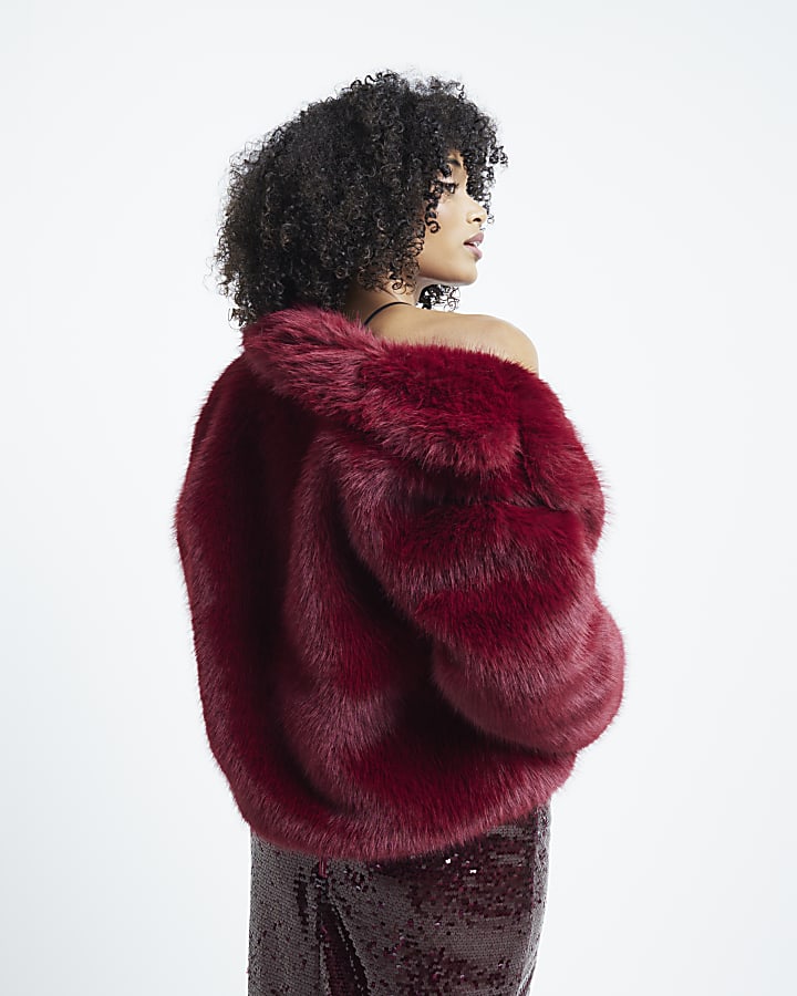 Red Faux Fur Jacket