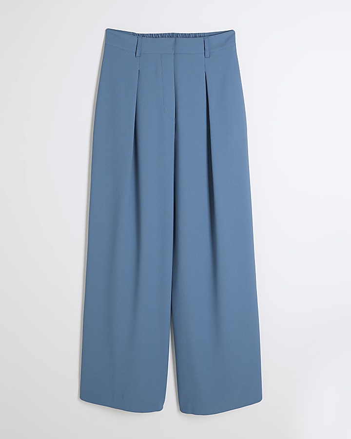 Blue Wide Leg Trousers