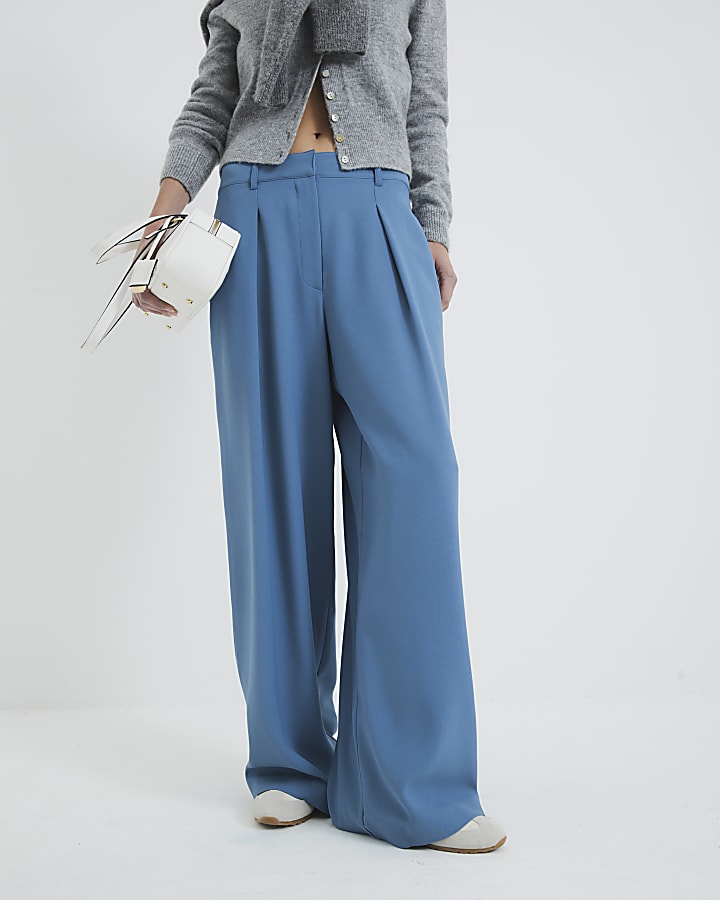 Blue Wide Leg Trousers