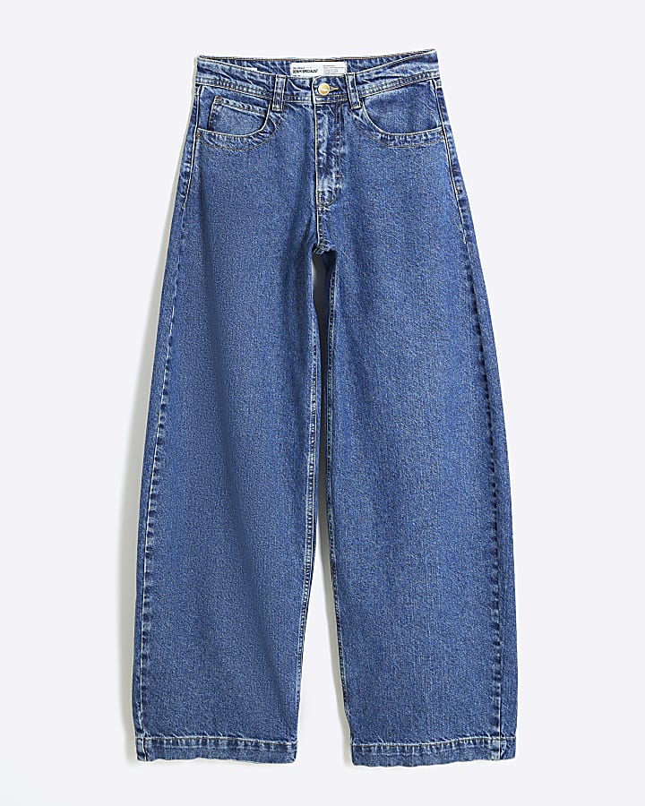 Blue Denim Barrel Jeans