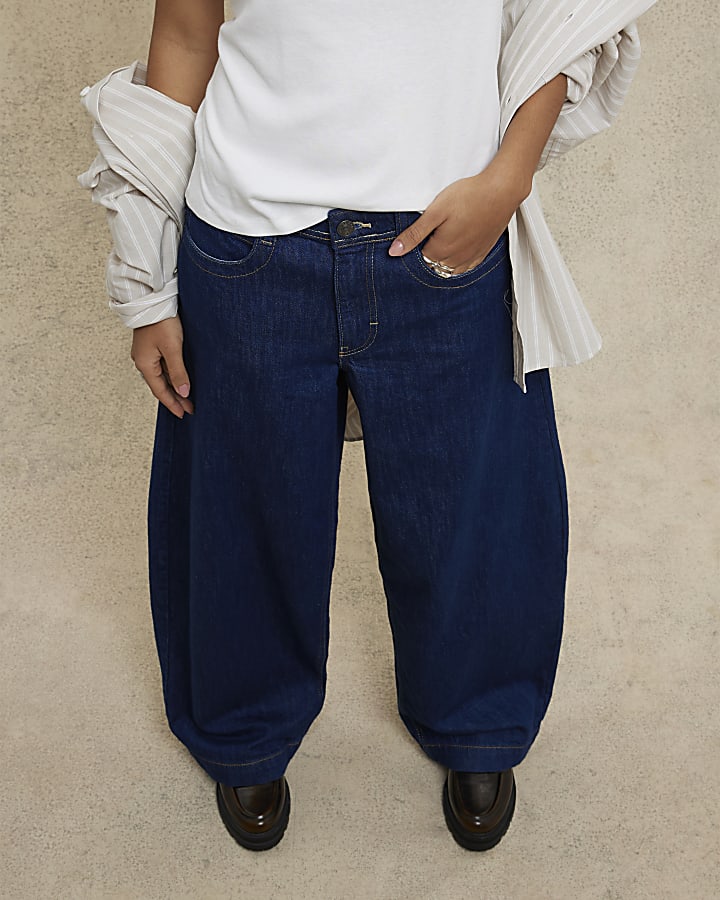 Indigo Oversized Balloon Jeans