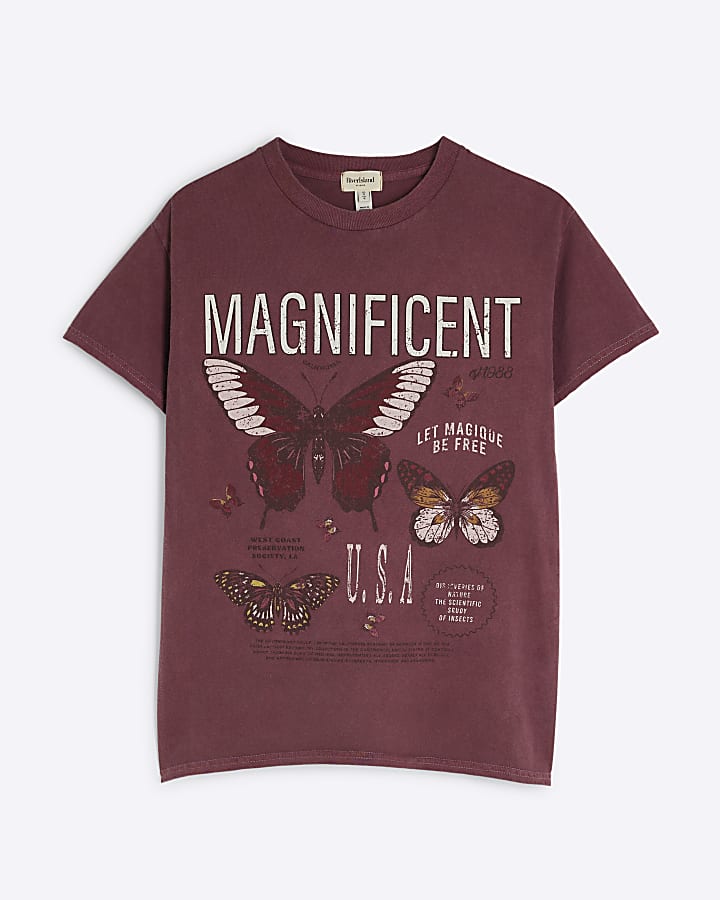 Red Magnificent Butterflies T-shirt