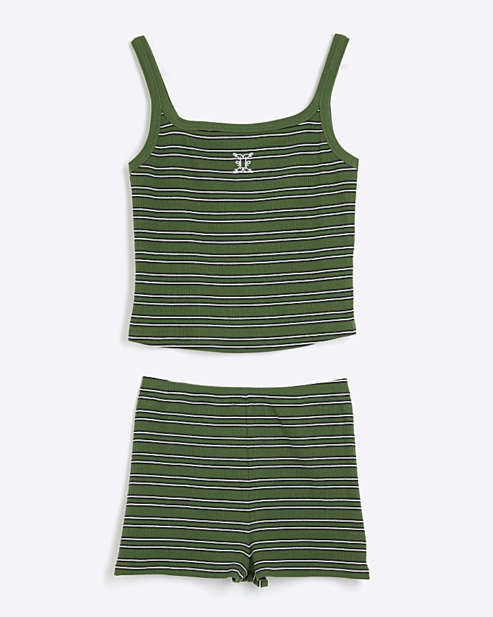 Green Stripe Pyjama Set