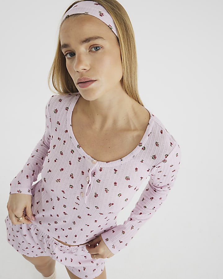 Pink Ditsy Floral Pyjamas Set