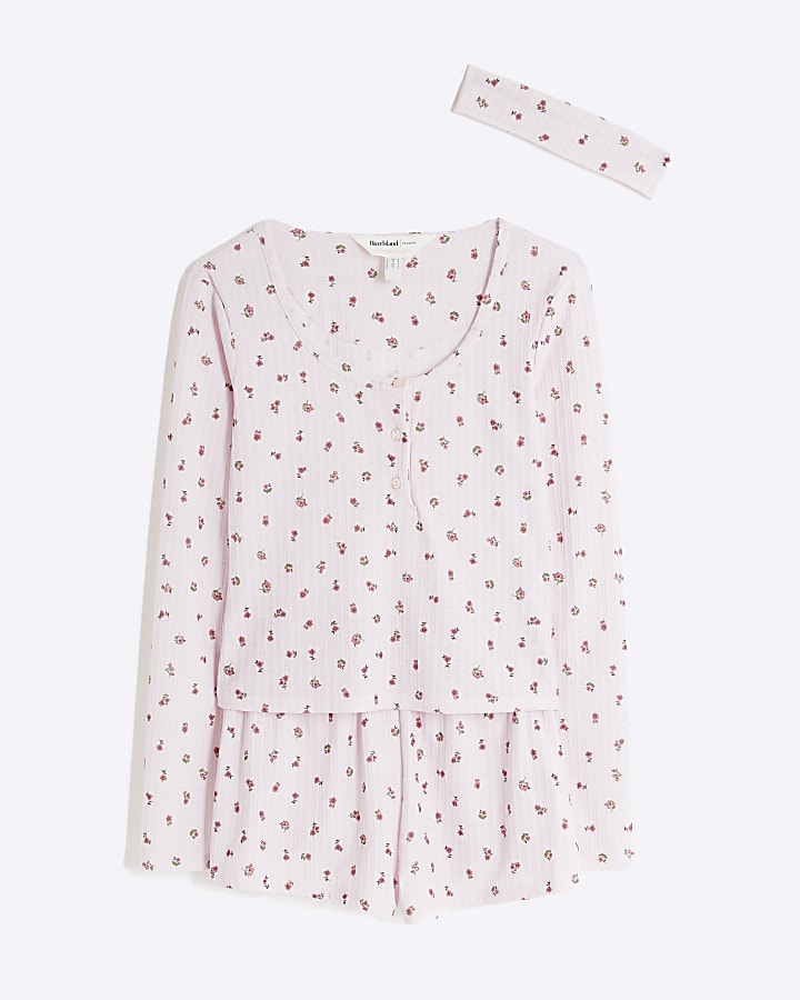 Pink Ditsy Floral Pyjamas Set