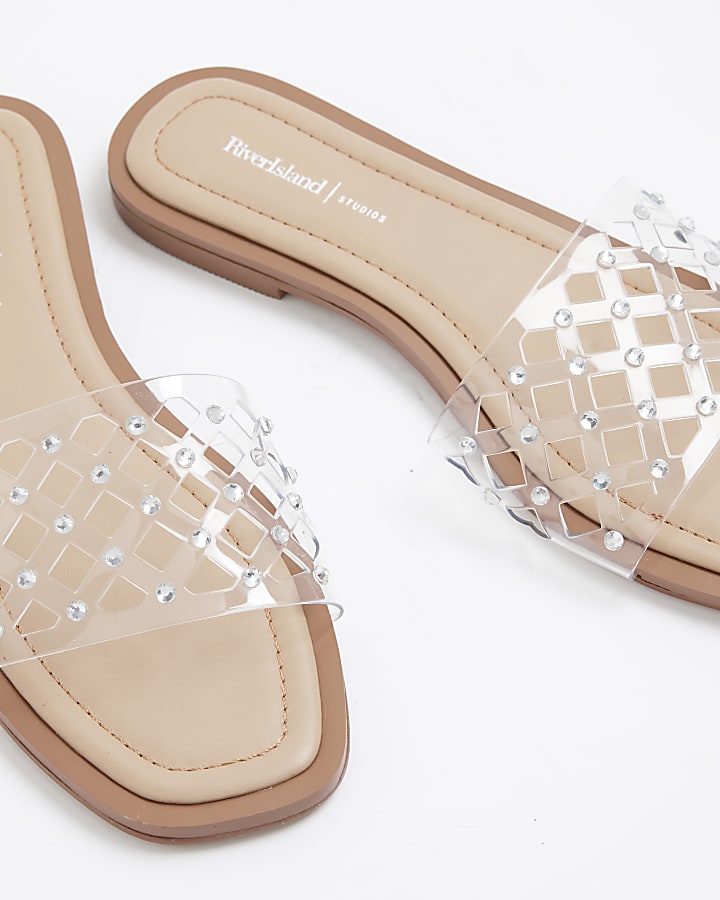 Clear Perspex Laser Cut Mule Sandals