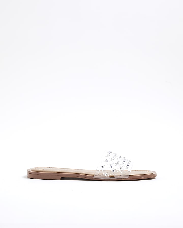 Clear Perspex Laser Cut Mule Sandals