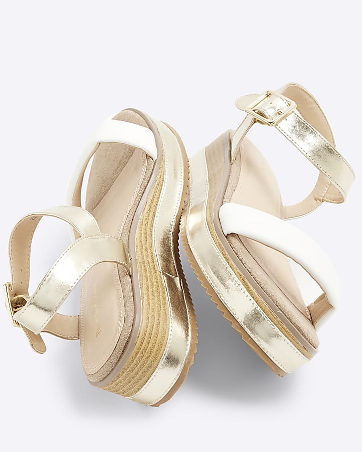 Gold Flatform Sandals