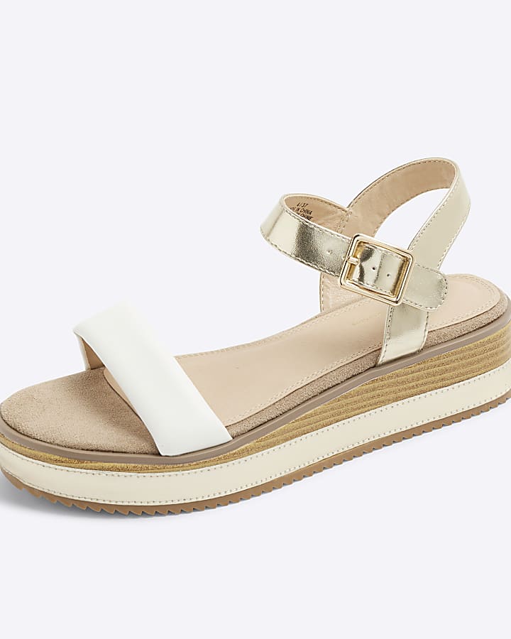 Gold Flatform Sandals