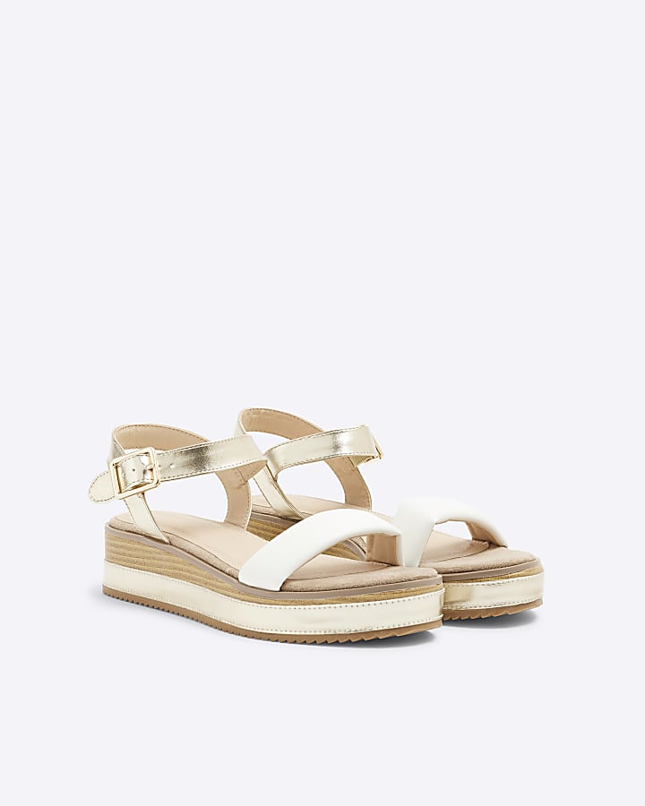 Gold Flatform Sandals