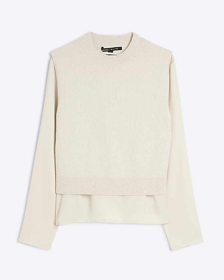 Beige Double Layered Jumper