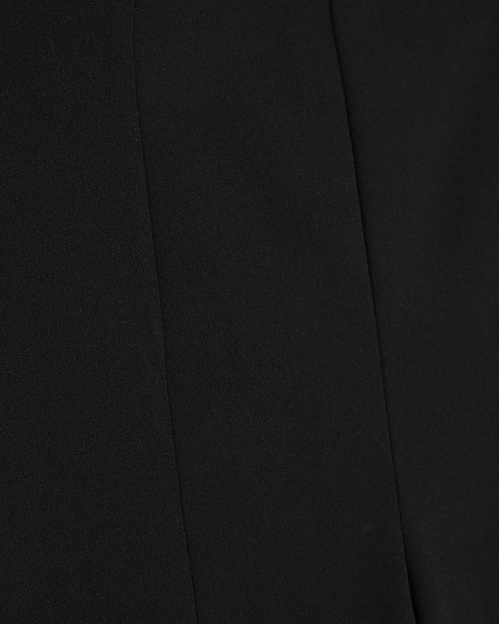 Black Soft Tailored Flared Trousers