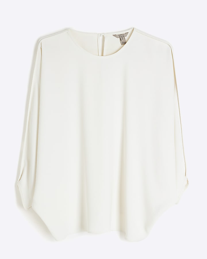 Cream Batwing Sleeve Top