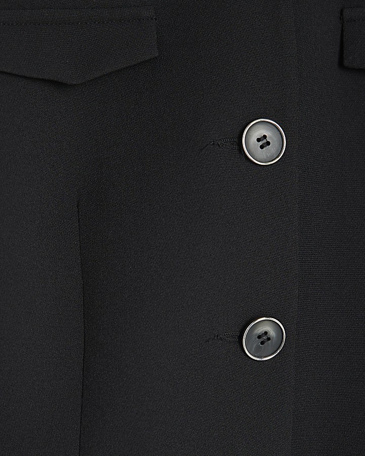 Black Pocketed Military Blazer